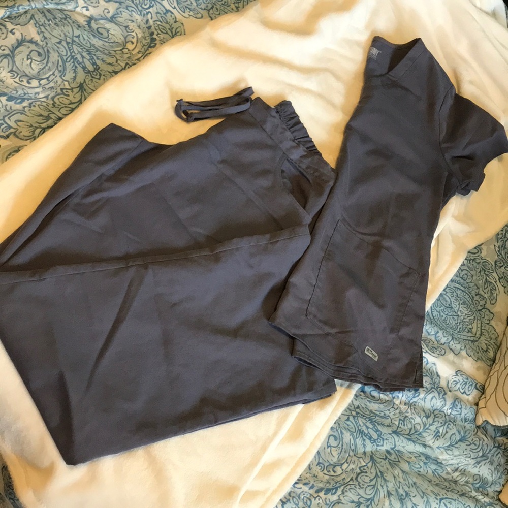 Three sets of Greys Anatomy scrubs